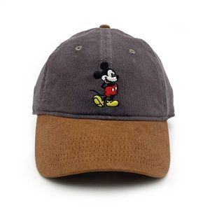 Mickey Mouse Corduroy Brim Vintage Style Dad Hat Cap